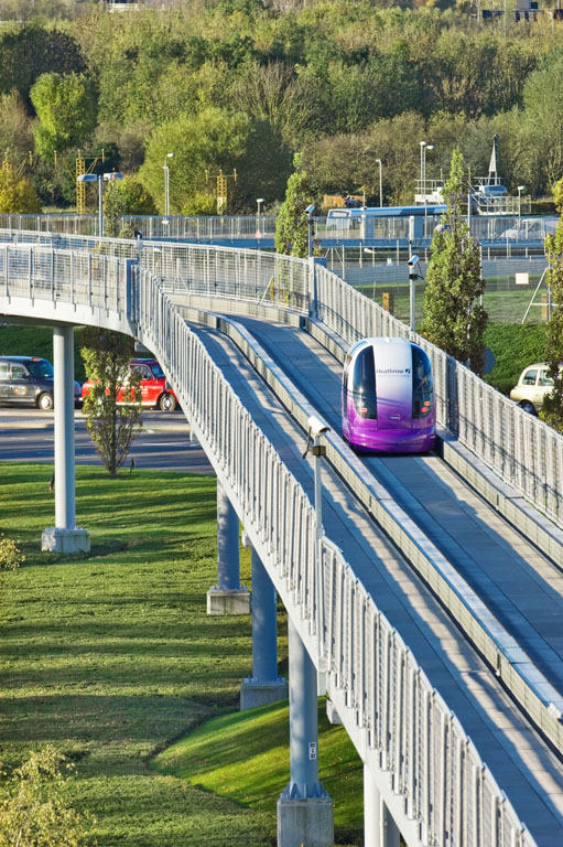 self-driving pod integrated in nature